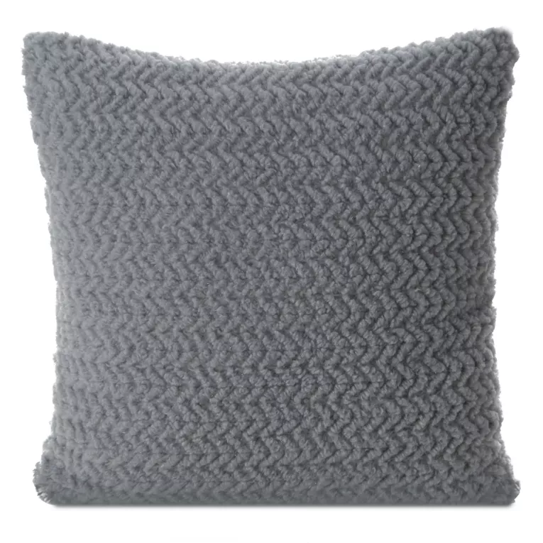Poszewka na poduszkę 45x45 cm srebrna z miękkiej tkaniny z dodatkiem błyszczącej nici LARIS