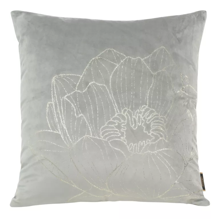 Poszewka BLINK 20 z welwetu z dużym wzorem kwiatu lilii wodnej