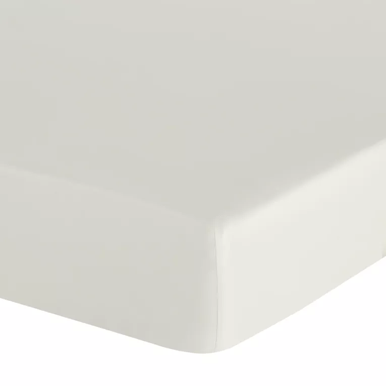 Prześcieradło z gumką 160x200 cm z bawełny kolor kremowy 105 g/m2 BASIC