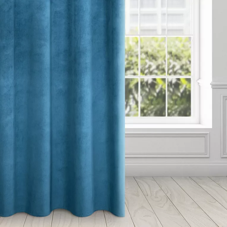 Zasłona granatowa z matowego welwetu 140x250 cm przelotka - MILO