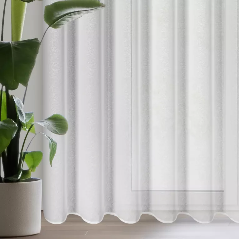 Firana biała z subtelnym wzorem 350x250 cm przelotka - TULSA