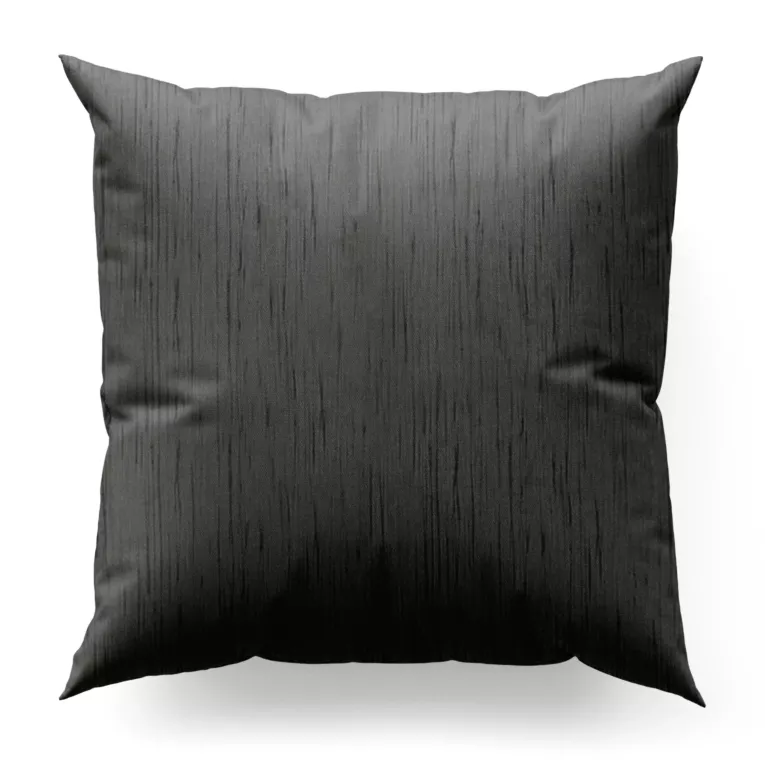 Poszewka szyta popielata z tkaniny welwetowej w pionowe prążki, wykończona obciążnikiem