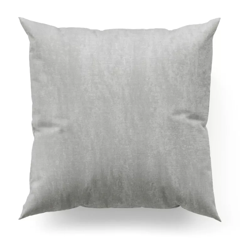 Poszewka szyta jasnobeżowa z tkaniny szenilowej z efektem przecierki