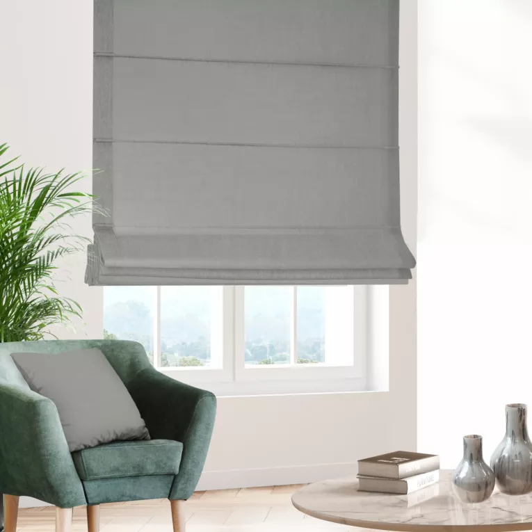 Roleta rzymska ENYA stalowa z miękkiej półmatowej tkaniny welwetowej