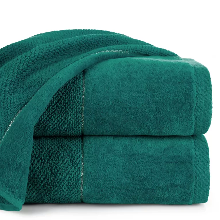 Ręcznik kąpielowy 50x90 cm bawełniany kolor ciemnozielony z welwetową bordiurą 550 g/m2 ARIA