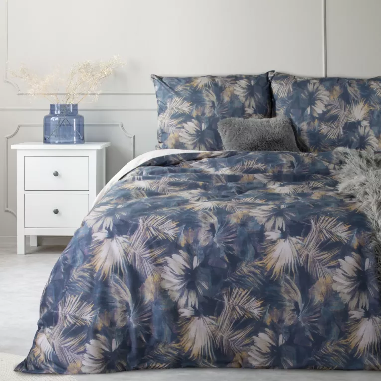 EUROFIRANY PREMIUM Komplet pościeli z wysokogatunkowej bawełny hiszpańskiej LEAVES z nadrukiem