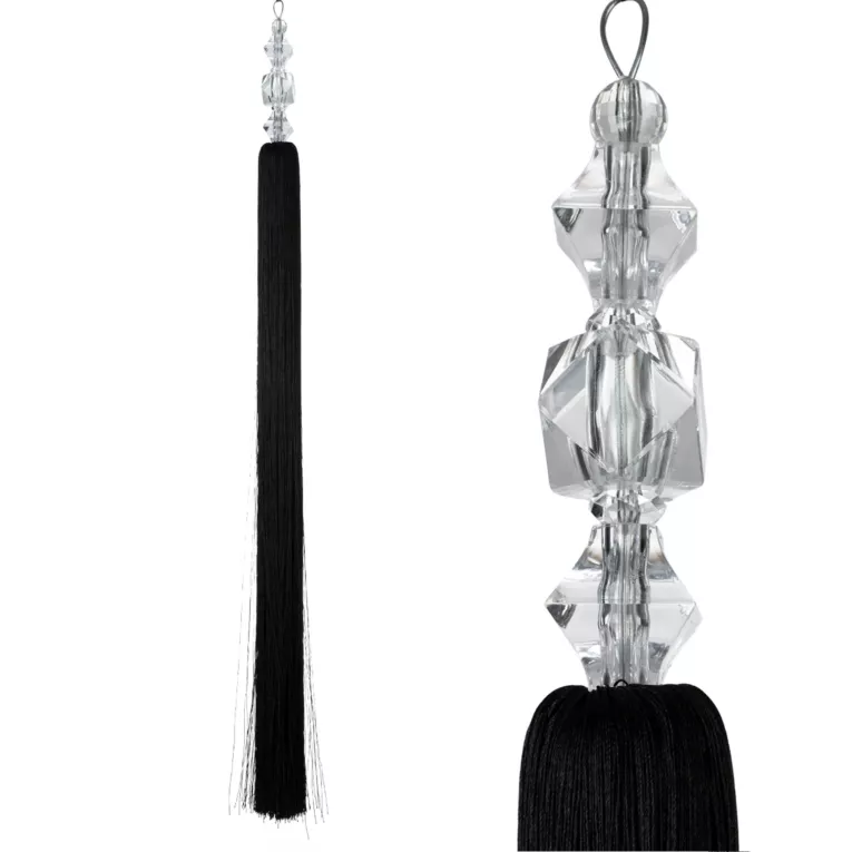 Dekoracyjny sznur do zasłon LOLA upinacz z ozdobnym chwostem i kryształowym koralikiem