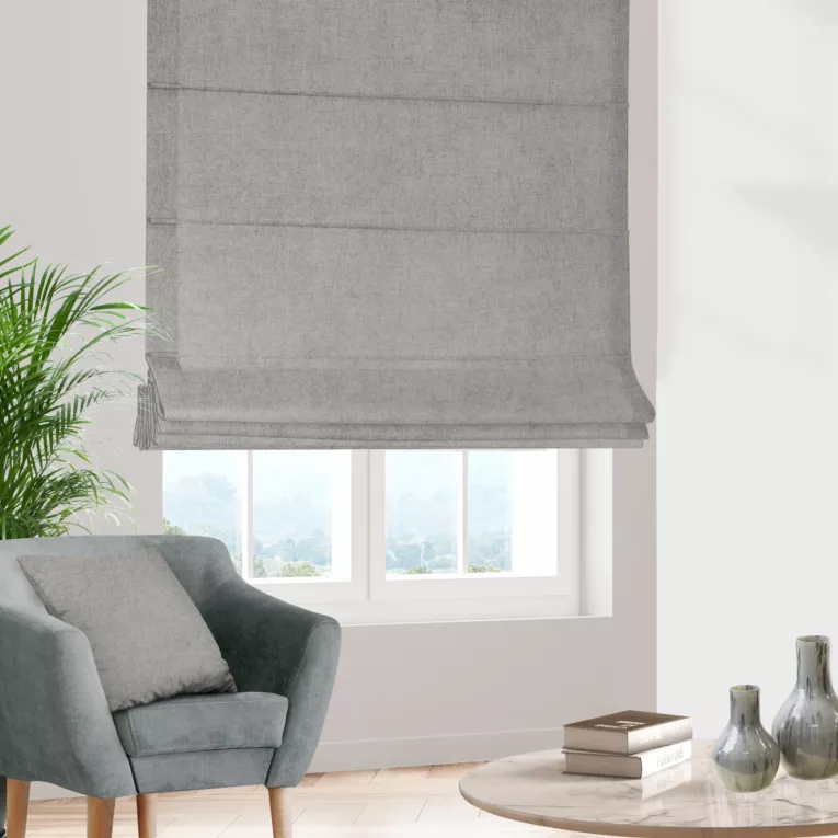 Roleta rzymska stalowa z miękkiej w dotyku tkaniny szenilowej