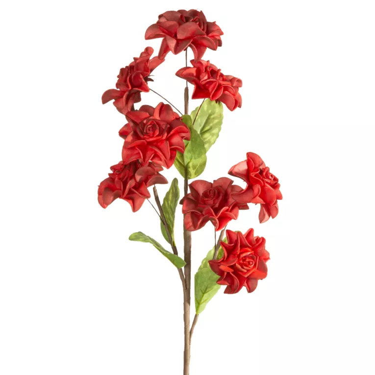 Kwiat sztuczny czerwony z plastycznej pianki foamiran 65 cm