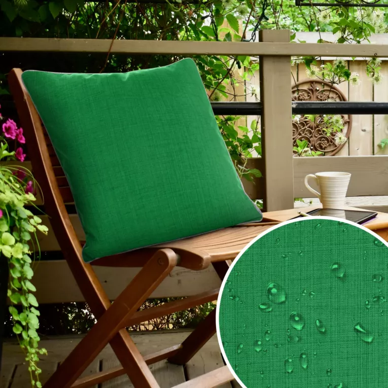 Poszewka na poduszkę 45x45 cm z gładkiej tkaniny wodoodpornej zielona idealna do ogrodu i na taras GARDEN 3