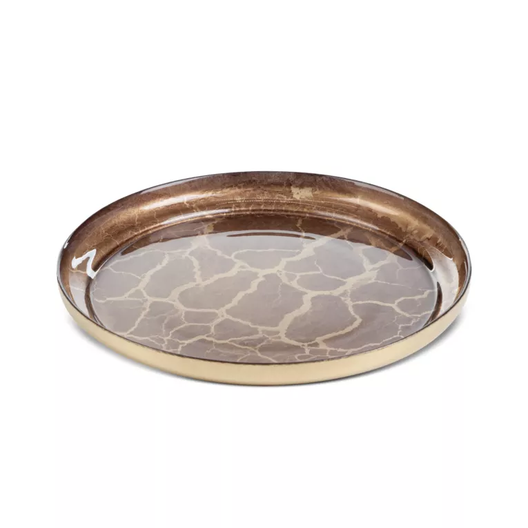 Patera SUZI ze szkła artystycznego ze złotym żyłkowaniem