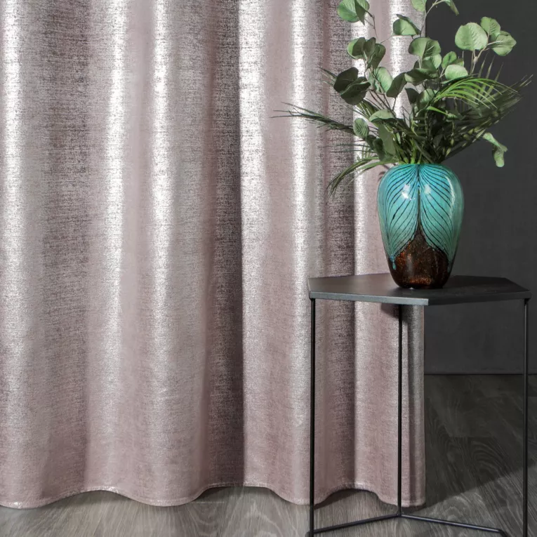 Zasłona welwetowa AMBI z nakrapianym srebrnym nadrukiem