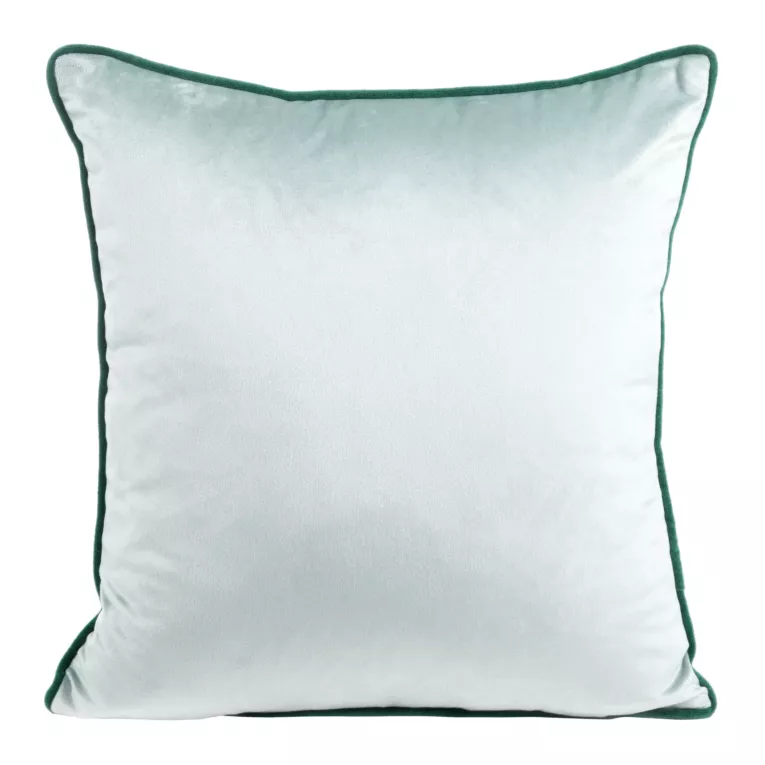 Poszewka na poduszkę 40x40 cm welwetowa kolor morsko, ciemnoturkusowy z ozdobną wypustką na brzegach MEL