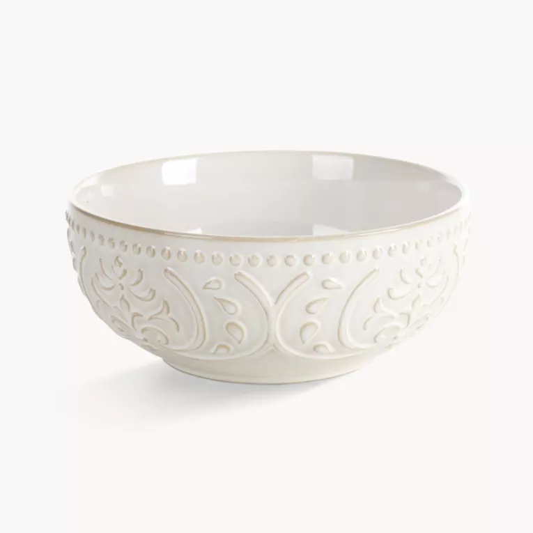 Misa ceramiczna dekoracyjna kremowa z ozdobnym wzorem 21x9 cm VENUS - kolekcja FOREST SUMMER