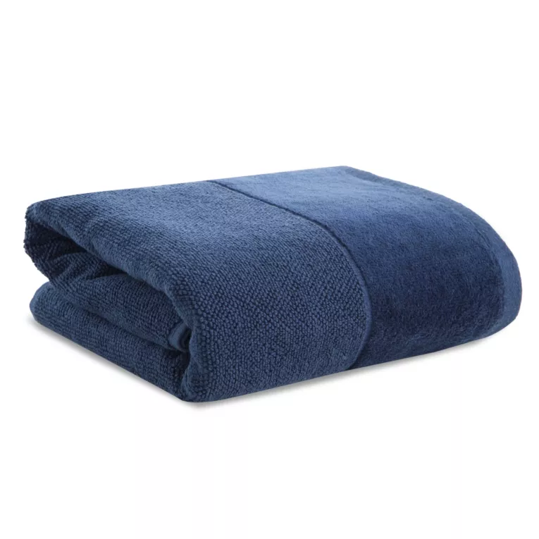 Ręcznik kąpielowy 70x140 cm bawełniany kolor granatowy zdobiony welwetową bordiurą  500 g/m2 FERO