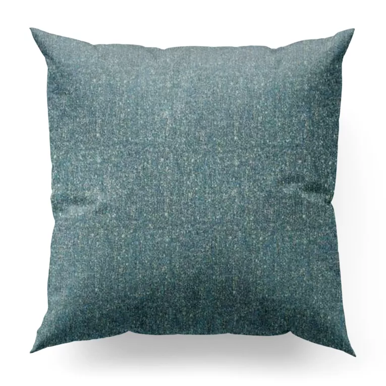 Poszewka szyta turkusowa z miękkiej tkaniny z widocznym ozdobnym splotem