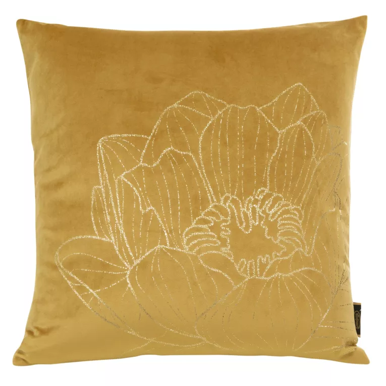 Poszewka BLINK 20 z welwetu z dużym wzorem kwiatu lilii wodnej