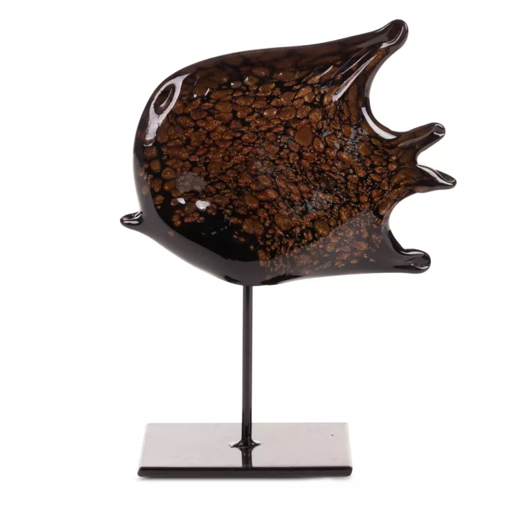 Ryba -figurka dekoracyjna GRETA ze szkła artystycznego i metalu