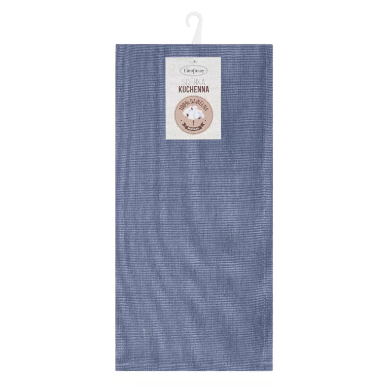Komplet ściereczek kuchennych 2szt 50x70 cm bawełniany kolor niebieski zdobionych w pasy 200 g/m2 KARIN