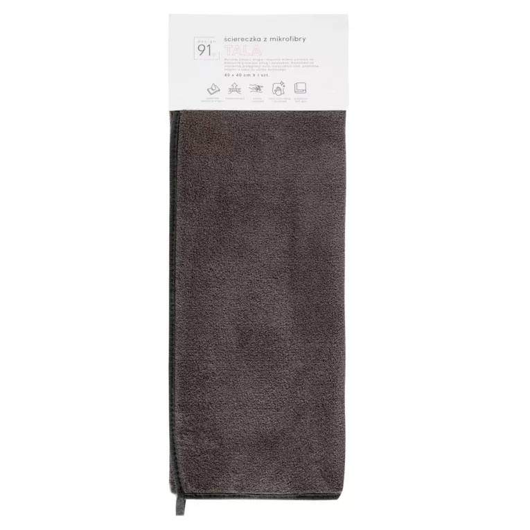 Ściereczka 40x40 cm z mikrofibry kolor stalowy 600 g/m2 TALA Design 91