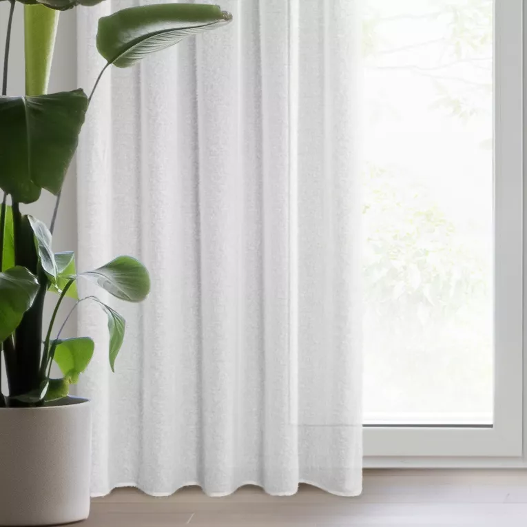 Zasłona biała z moherowej tkaniny 140x250 cm przelotka - AGIS
