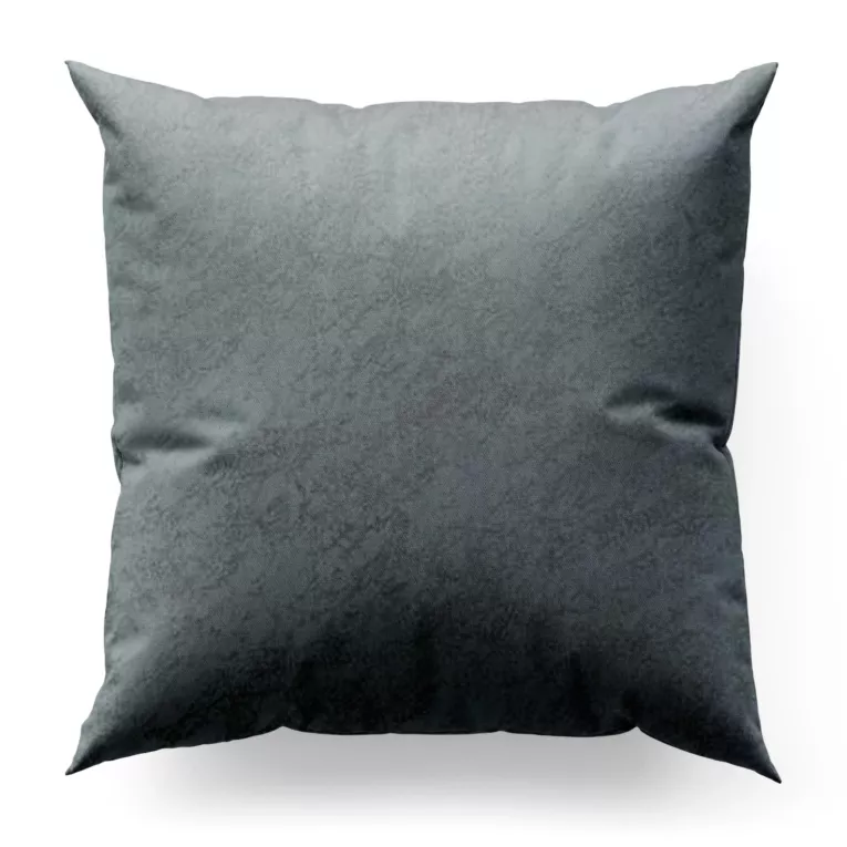 Poszewka szyta grafitowa z welwetowej tkaniny w drobny melanż