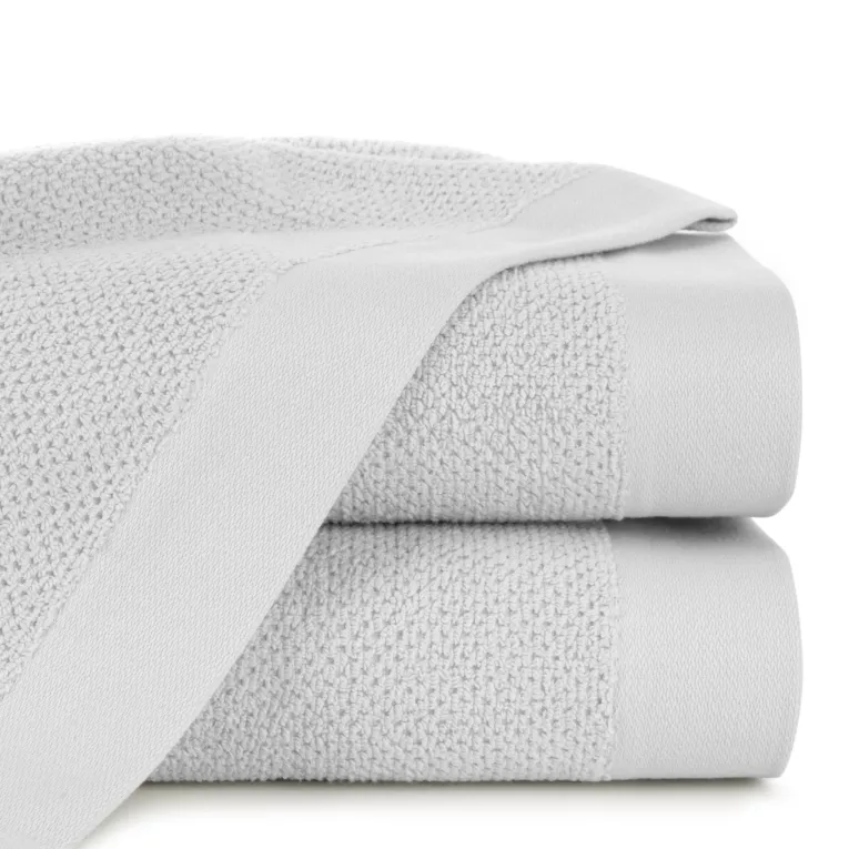 Ręcznik kąpielowy 50x90 cm bawełniany kolor jasnoszary o ryżowej strukturze 550 g/m2 RISO