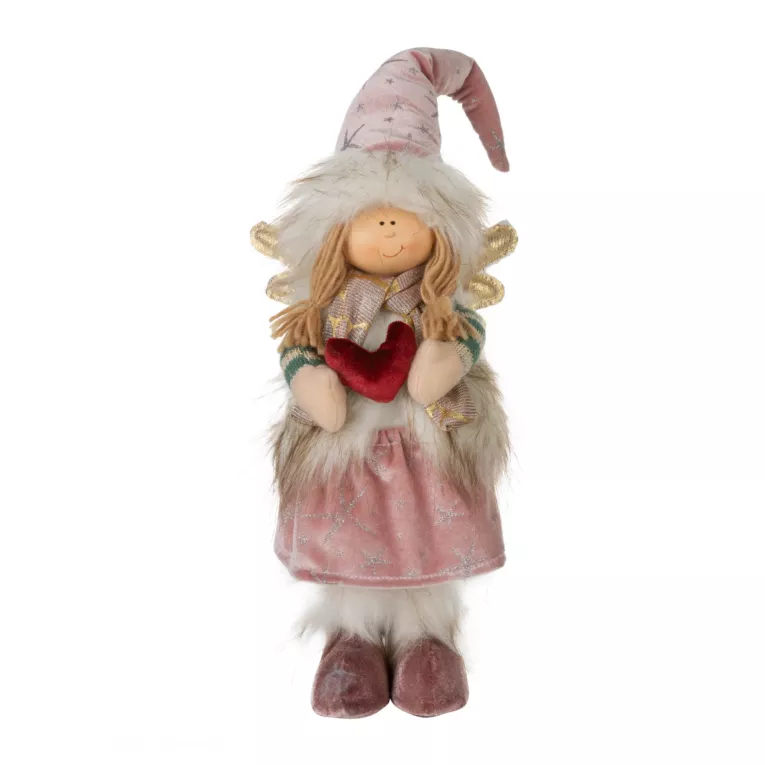 Figurka świąteczna DOLL elf w zimowym stroju z miękkich tkanin