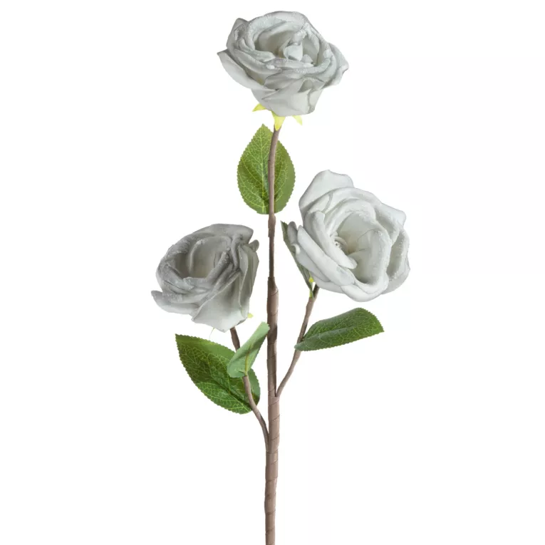 Kwiat sztuczny popielaty z plastycznej pianki foamiran 50 cm