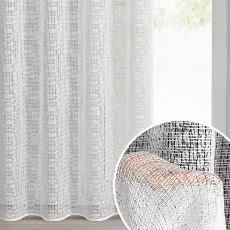 Firana biała z siateczki 140x250 cm przelotki - ELIRA