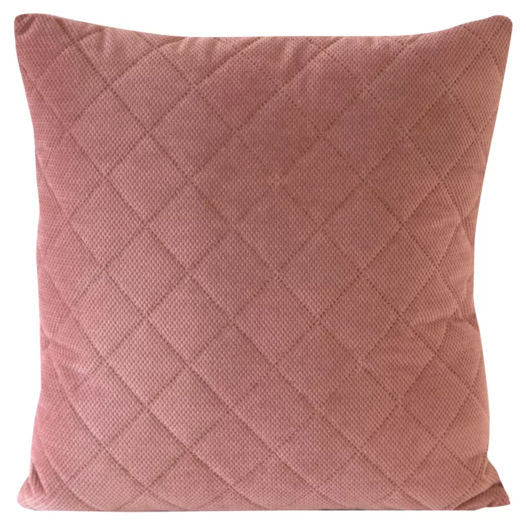 Poszewka na poduszkę 40x40 cm welwetowa różowa z drobnym strukturalnym wzorem MILO