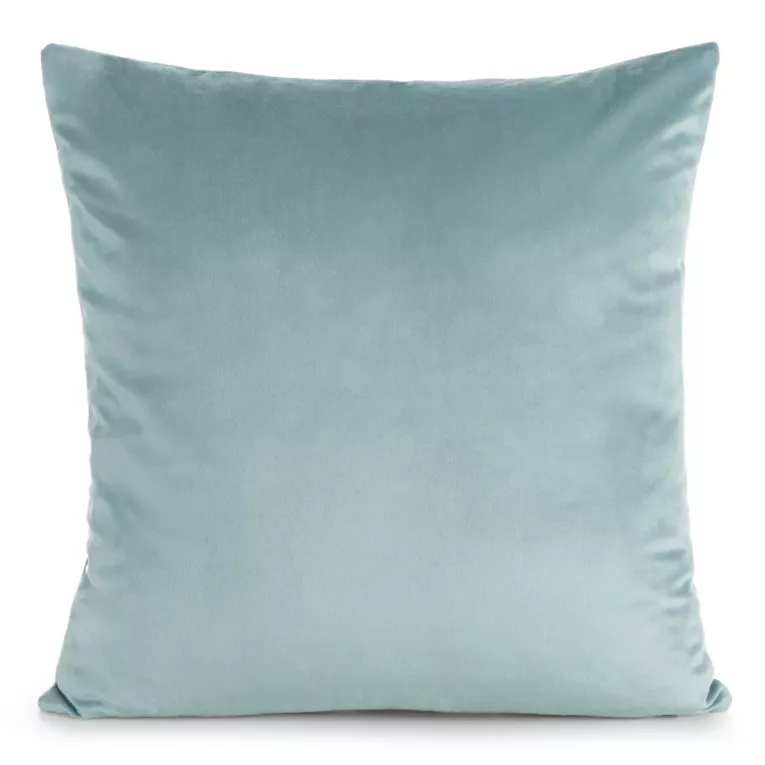 Poszewka na poduszkę 45x45 cm welwetowa, gładka morska o delikatnym połysku GAJA 1