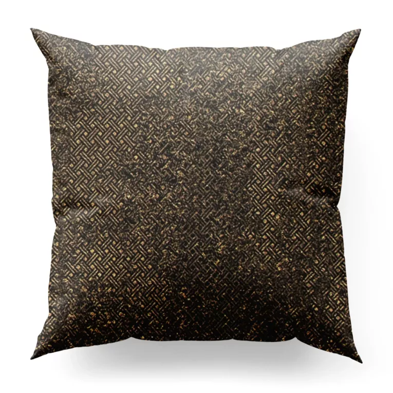 Poszewka szyta grafitowo złocista z połyskującej tkaniny z geometrycznym, drobnym wzorem Pierre Cardin