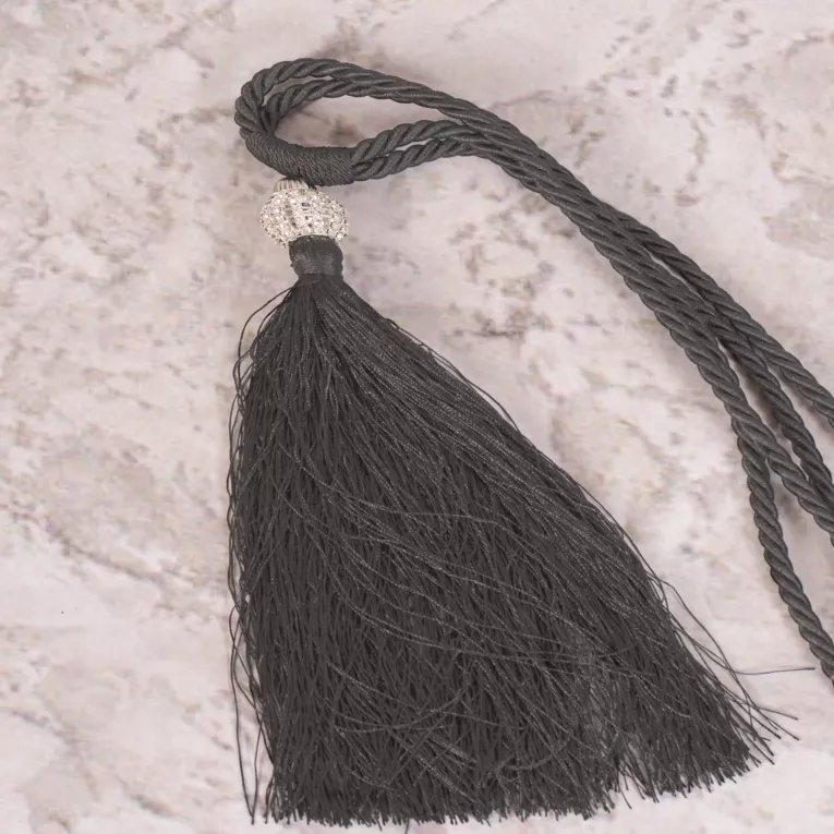 Dekoracyjny sznur do zasłon MOLY upinacz z chwostem zdobiony kryształkami