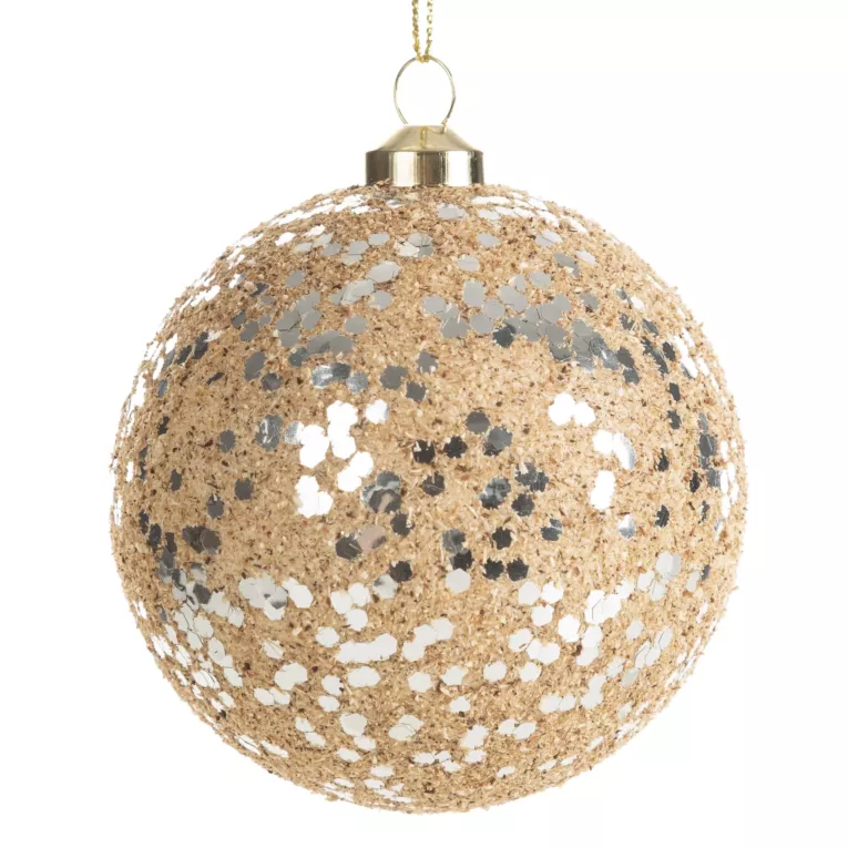 Bombka choinkowa zdobiona lśniącymi drobinkami