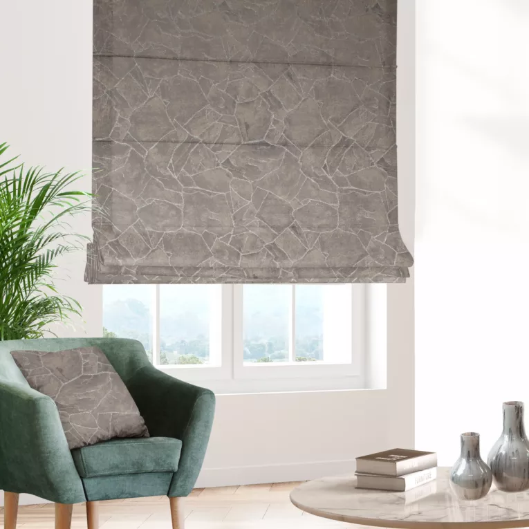 Roleta rzymska stalowa z tkaniny z wzorem przetykanym błyszczącą nicią