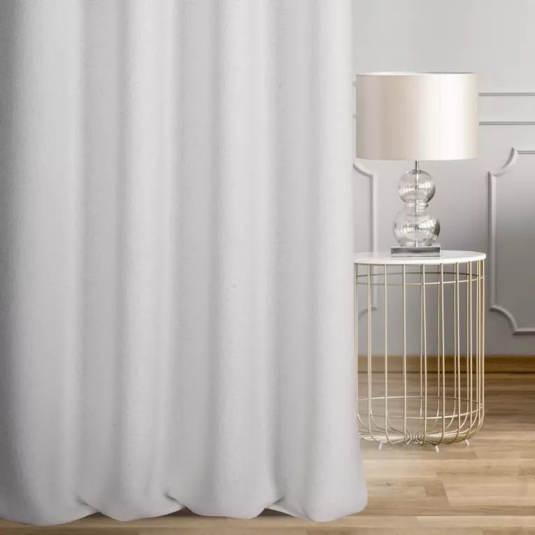 Zasłona szyta na taśmie 5 cm naturalna z tkaniny o naturalnym splocie w stylu eko