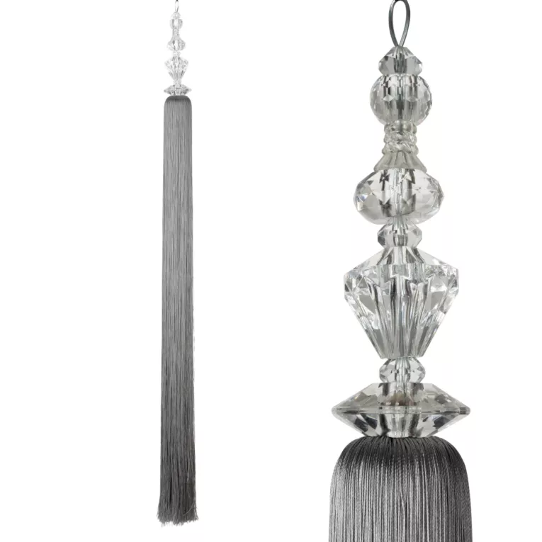 Dekoracyjny długi chwost POLA upinacz z kryształowym koralikiem