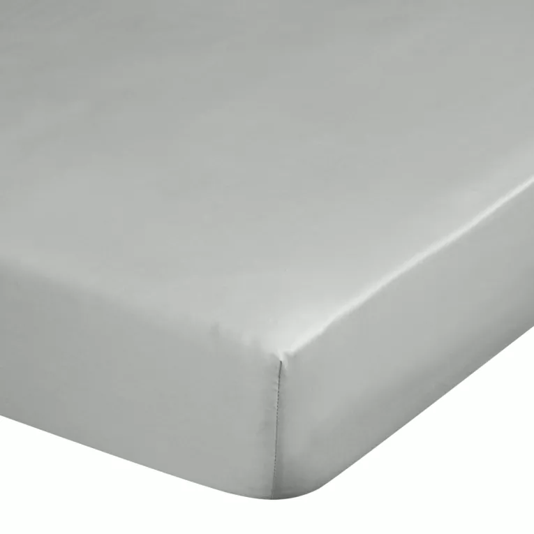 Prześcieradło z gumką 160x200 cm z satyny bawełnianej kolor jasnoszary 125 g/m2 DINA Diva Line