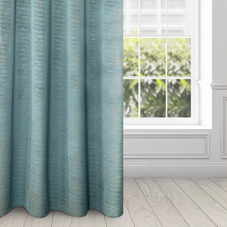 Zasłona welwetowa turkusowa 140x250 przelotka - ALUVIA