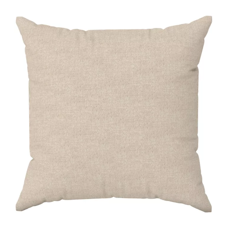 Poszewka szyta beżowa z tkaniny zaciemniającej typu dimout o naturalnym splocie, z efektem melanżu