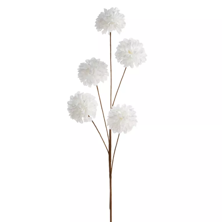 Kwiat sztuczny biały z plastycznej pianki foamiran 80 cm