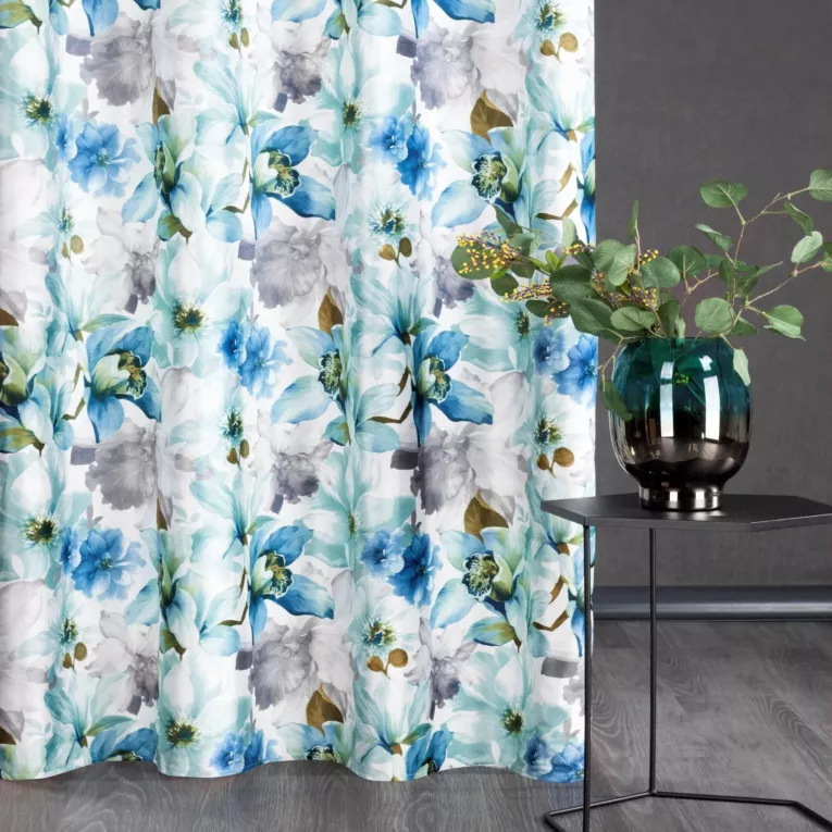 Zasłona z miękkiego welwetu z nadrukiem z motywem storczyków