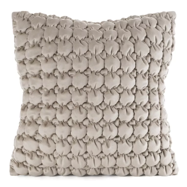 Poszewka na poduszkę 45x45 cm welwetowa kolor beżowy zdobiona wzorem 3D VELVET 193 Eurofirany Premium
