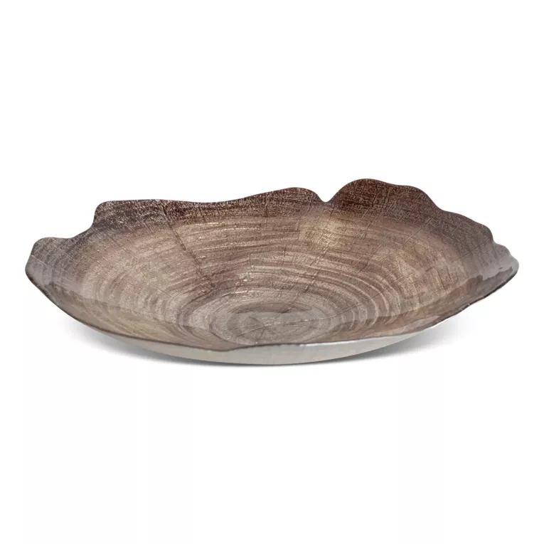 Misa PARI ze szkła artystycznego z motywem drewnianych słojów
