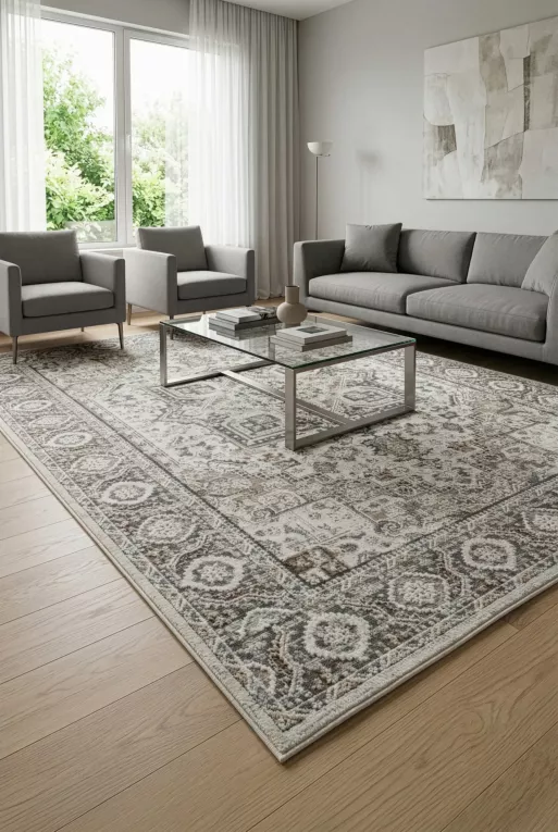 Dywan 160x230 cm kremowo, beżowy z klasycznym wzorem w stylu vintage ELORA 3