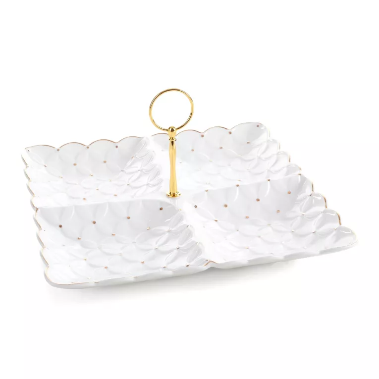 Patera dekoracyjna BELIA z złotymi akcentami