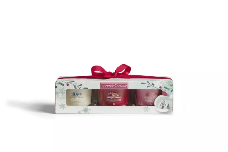 YANKEE CANDLE - zestaw SNOW GLOBE WONDERLAND na prezent 3 mini świece zapachowe