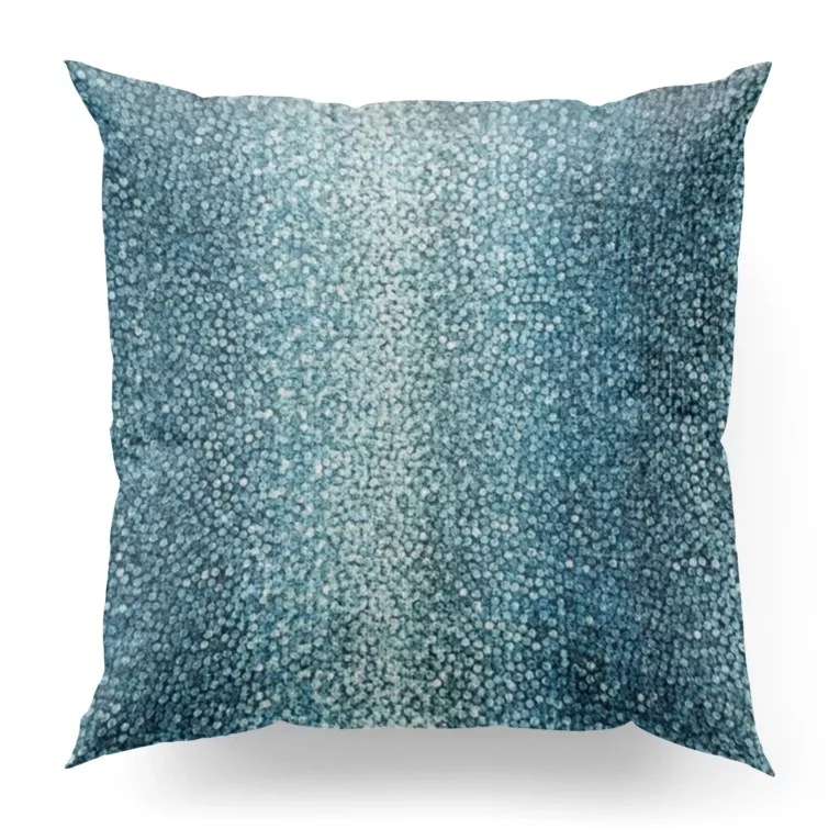 Poszewka szyta granatowa z grubej tkaniny welwetowej drukowanej w drobny wzór