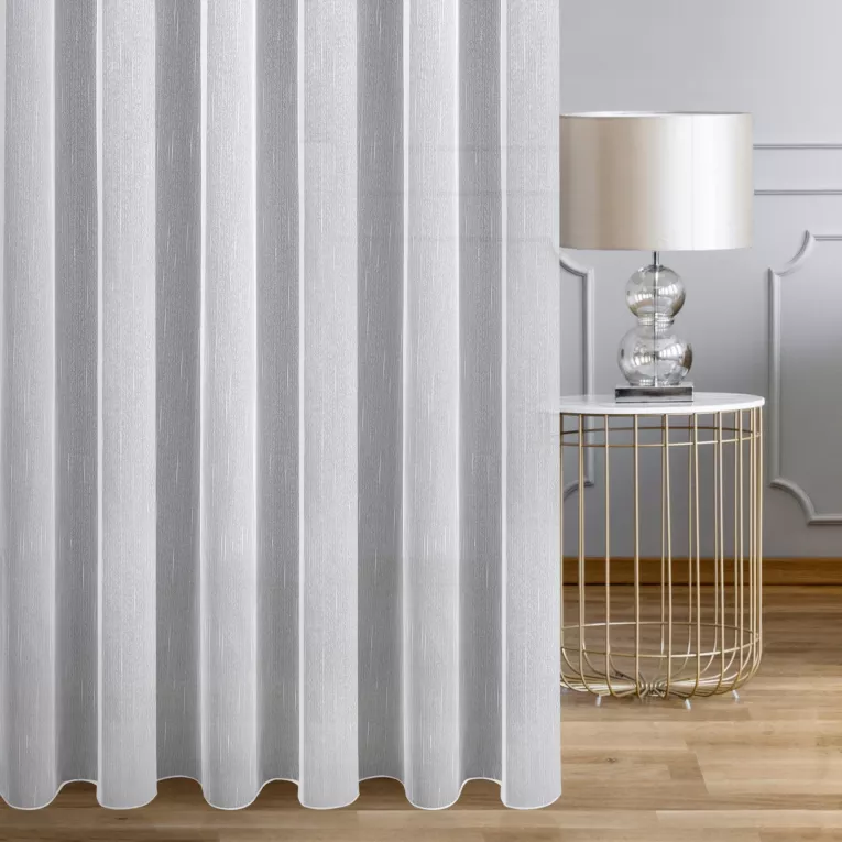 Firana szyta na taśmie 5 cm biała foto-katalityczna tkanina, oczyszczająca powietrze z substancji szkodliwych